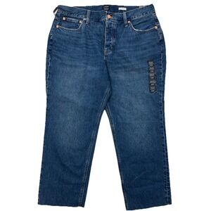 J. Crew High‎ Rise Straight Button Fly Raw Hem 33P NWT Premium Cotton CB430 NWT